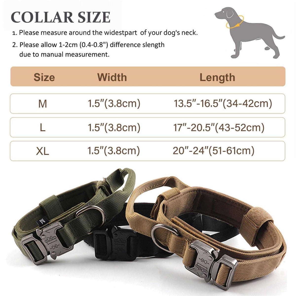 Adjustable Nylon Tactical Dog Collar with Control Handle V24804