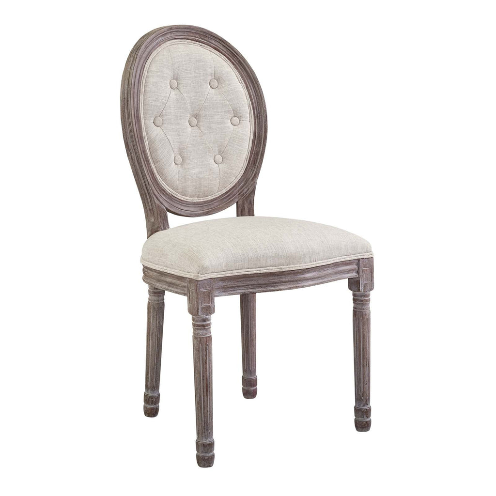 Beige Fabric Wood Dining Chair Set of Four Z542