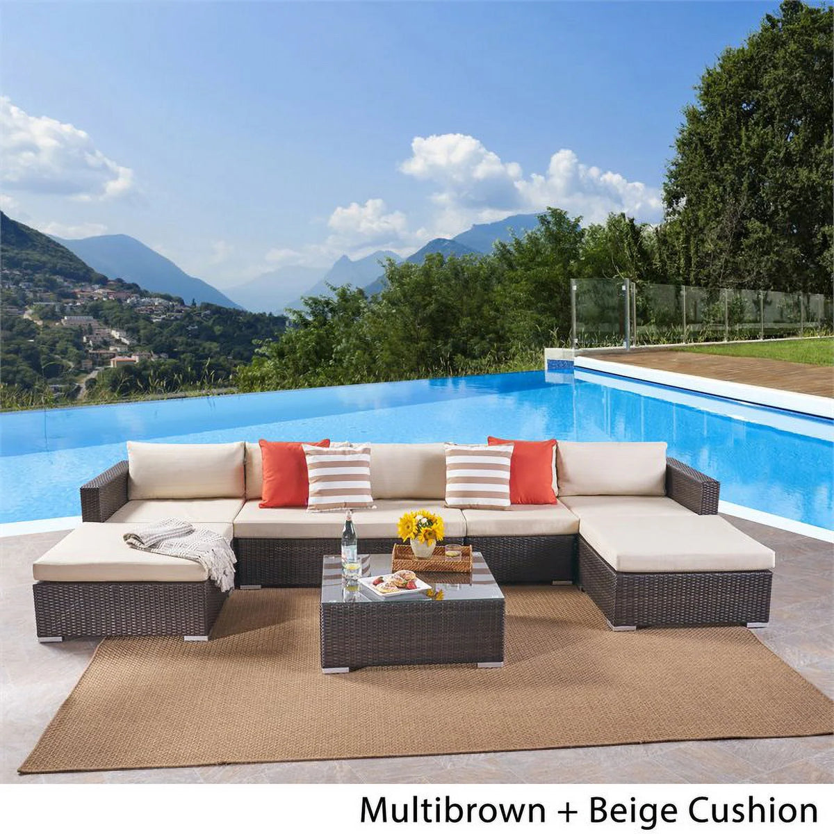 Wicker Sectional Sofa Set with Cushions Z385