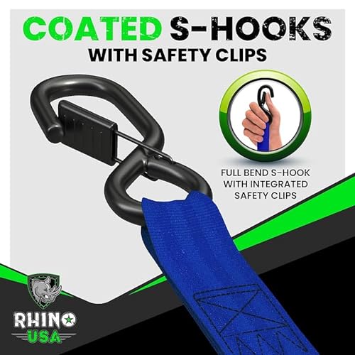 Retractable Ratchet Straps 4-Pack 1 Inch x 10 Feet Black L824589