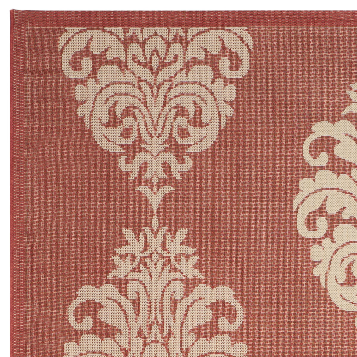 9' x 12' Red/Natural Geometric Medallion Area Rug S228933