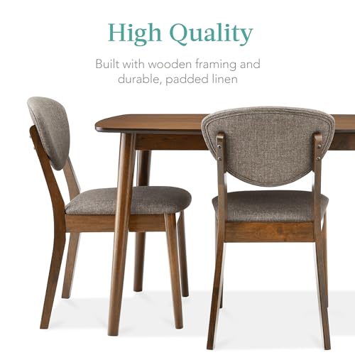 5-Piece Dining Set with 4 Chairs, Padded Seats & Backrests, Wooden Frame - Charcoal/Walnut S3995