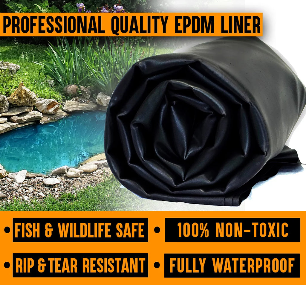 15 ft. x 30 ft. 60 Mil EPDM Rubber Pond Liner and Underlayment Combo U58195