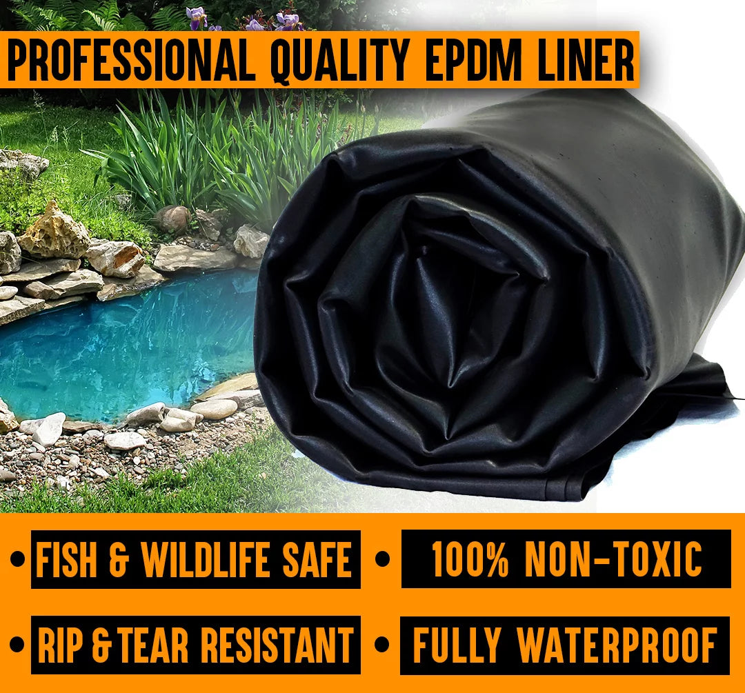 15 ft. x 30 ft. 60 Mil EPDM Rubber Pond Liner and Underlayment Combo U58195