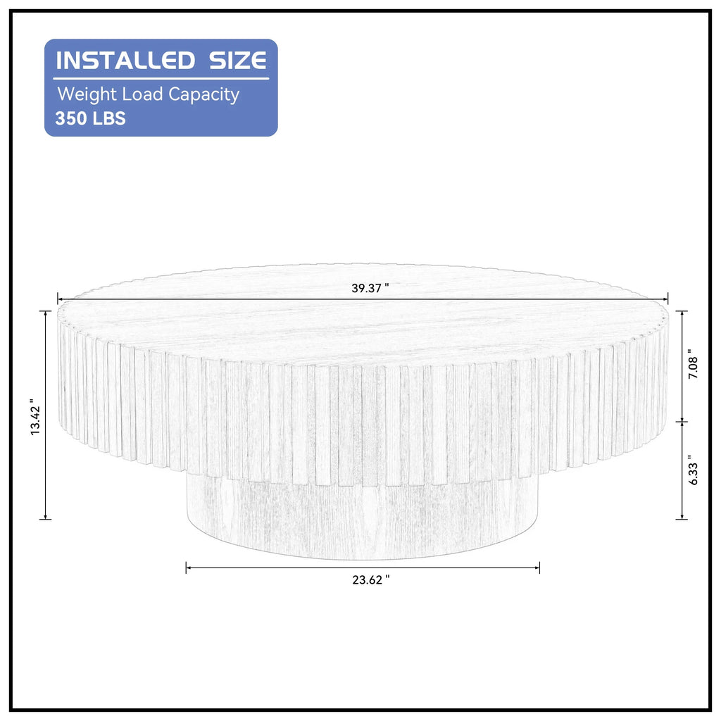 Black MDF Drum Coffee Table H450795