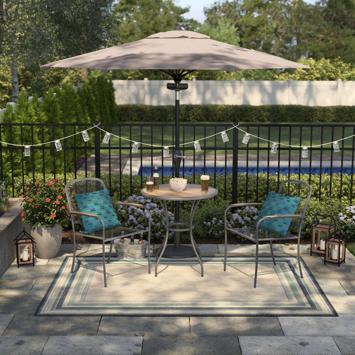 3PC Gray Frame Bistro Patio Set B740