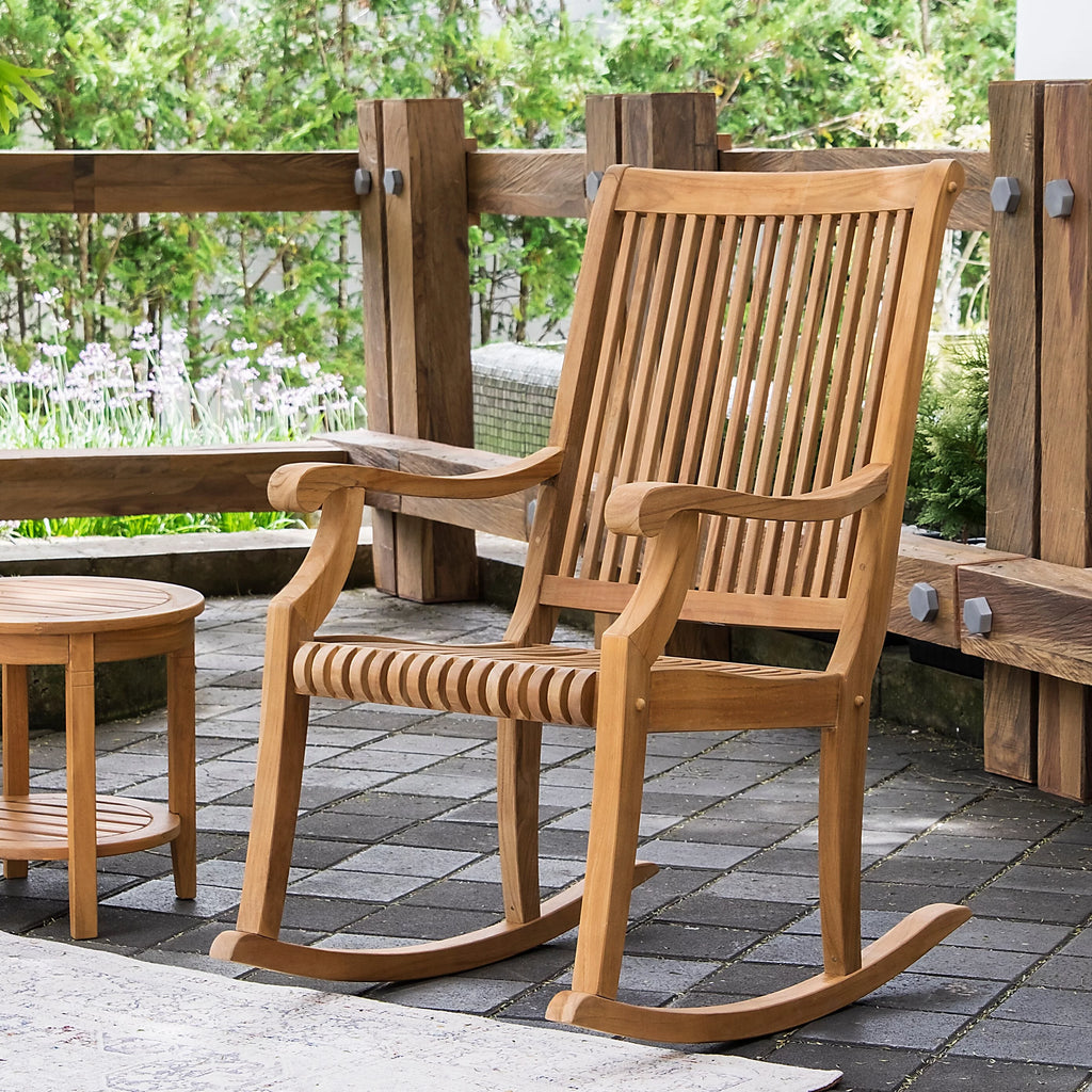 3-piece Teak Outdoor Rocking Chair Chat Set F982