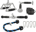 5 Pcs Cable Machine Accessories Set with Double D Handle, V-Shaped Bar, Tricep Rope, Rotating Straight Bar, Ankle Strap O788