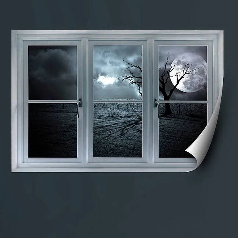 Full Moon Window Wall Decal O2632