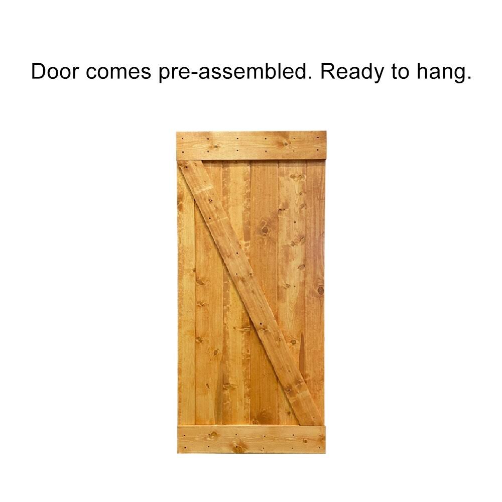 30 in. x 84 in. Ocean Blue Stained Wood Interior Sliding Barn Door with Hardware Kit G73955