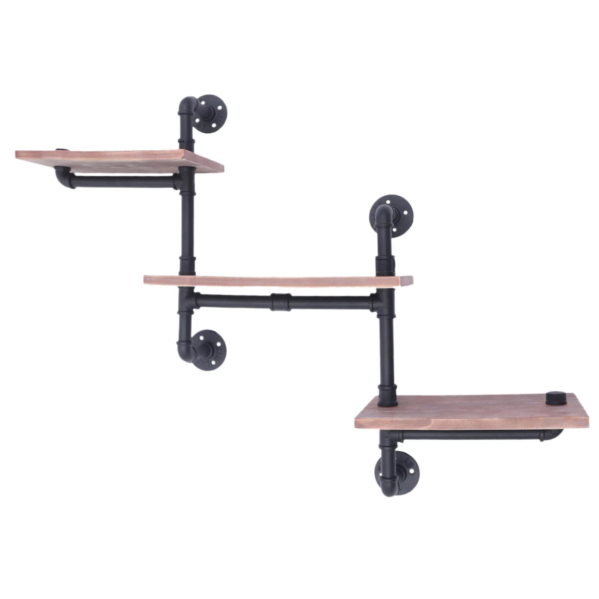 3-Tier Rustic Wooden Floating Shelf S437869