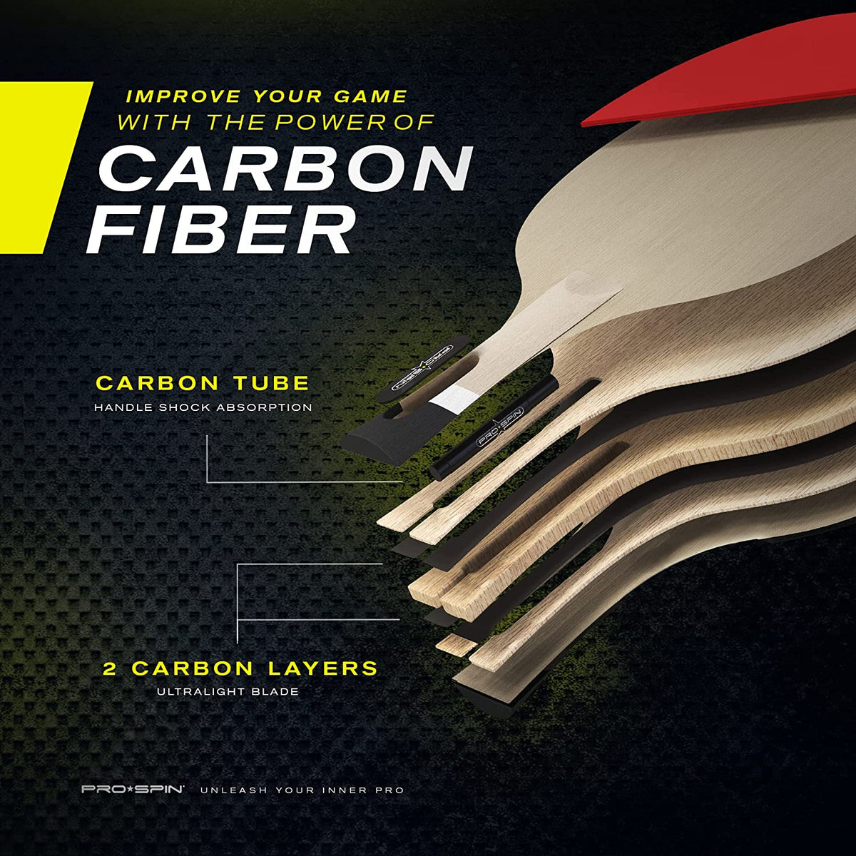 Carbon Fiber Ping Pong Paddle Table Tennis Racket Y483835