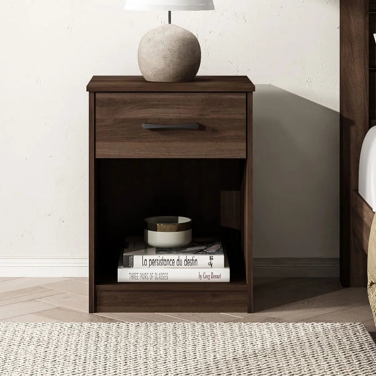 White 1 Drawer Nightstand G365