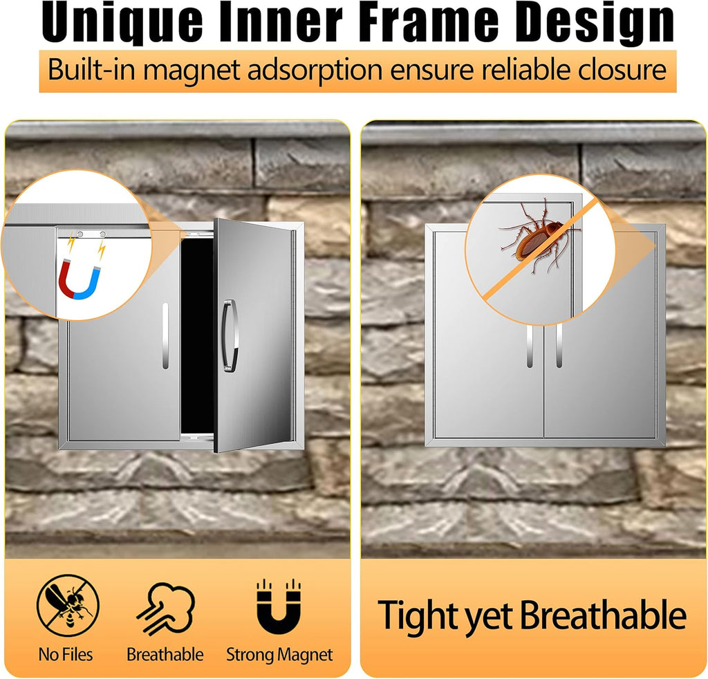 Double Stainless Steel BBQ Access Door H681