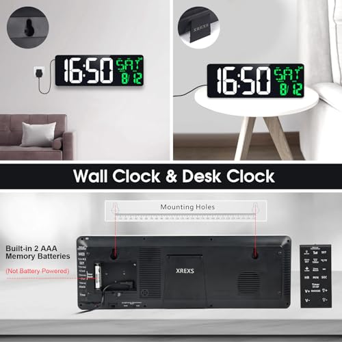 17 Inch Digital Wall Clock with Remote M11002