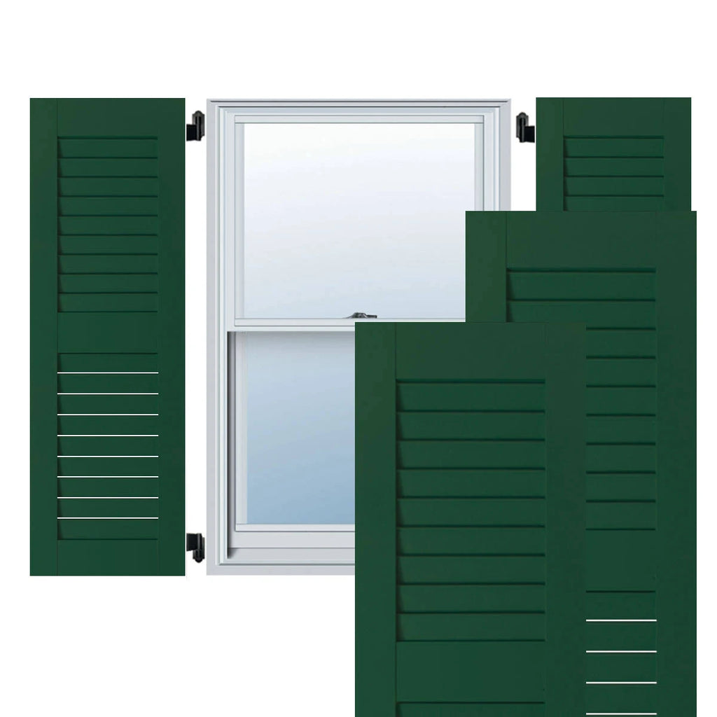 15 in. x 65 in. Real Wood Louvered Shutters Pair P4424