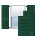15 in. x 65 in. Real Wood Louvered Shutters Pair P4424