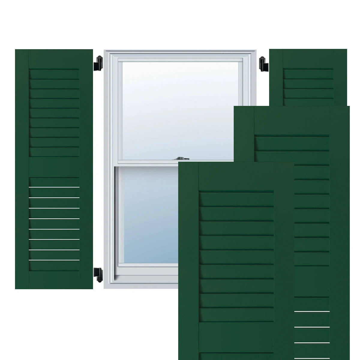 15 in. x 65 in. Real Wood Louvered Shutters Pair P4424