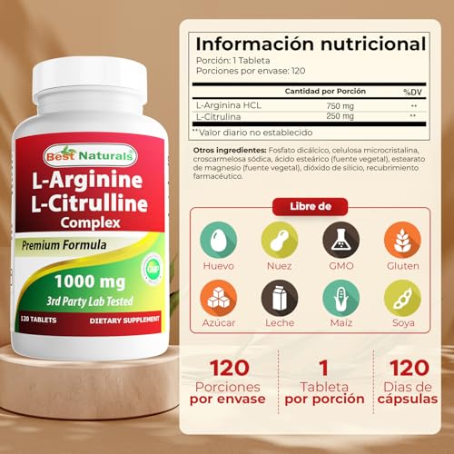 L-Arginine L-Citruline Complex Tablets, 250 Count K9532