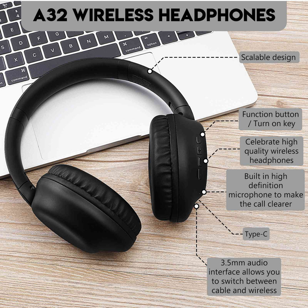 Wireless Bluetooth Over The Ear Headphones with Mic F370