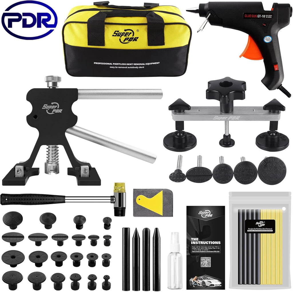 Paintless Dent Repair Kit with Bridge Dent Puller and Black Dent Lifter, Pack of 2 S325482