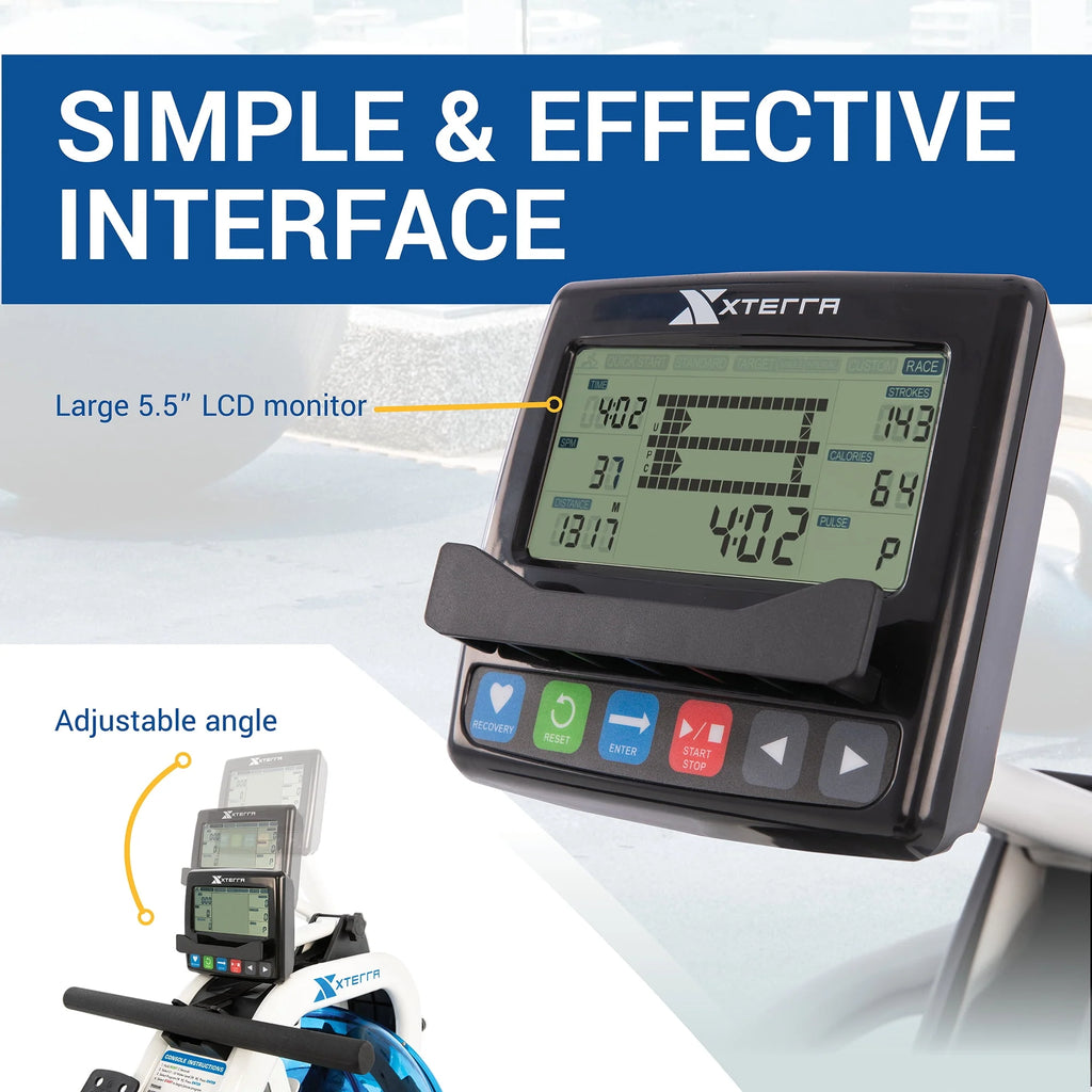 Water Rowing Machine with 6 Resistance Levels and LCD Display L778680
