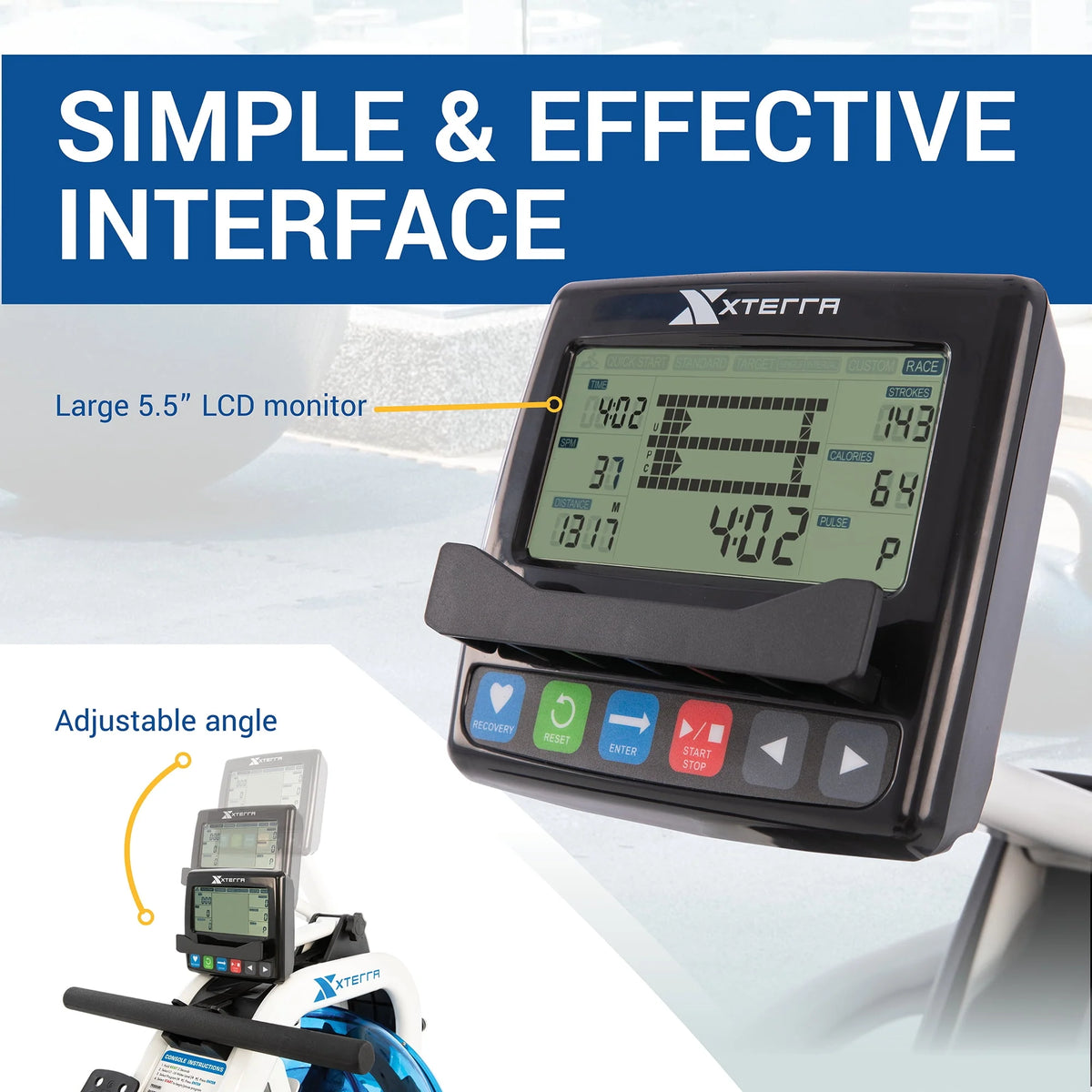Water Rowing Machine with 6 Resistance Levels and LCD Display L778680