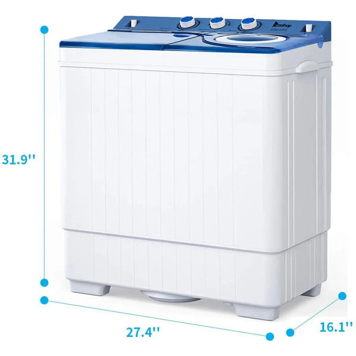 Semi-automatic Twin Tub Washing Machine, White&Blue T459975