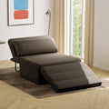 Light Brown Linen Convertible Sofa Bed E872