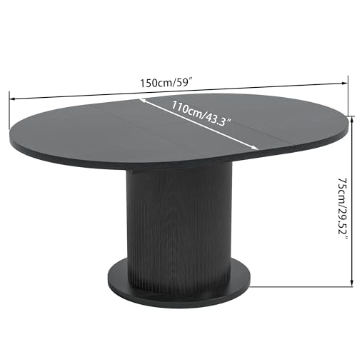 Round Dining Table for 2 with Wood Strip Base V590