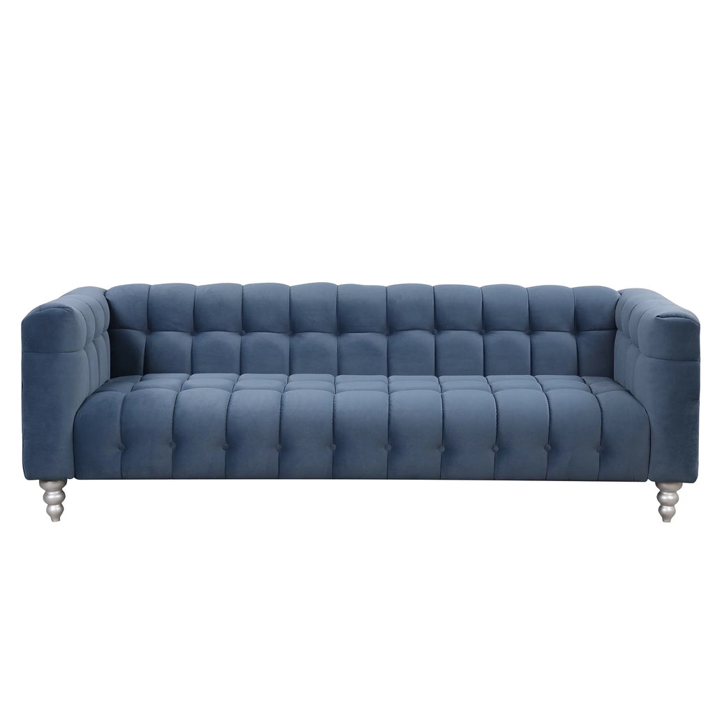 90" Blue Tufted 3 Seater Sofa I86602