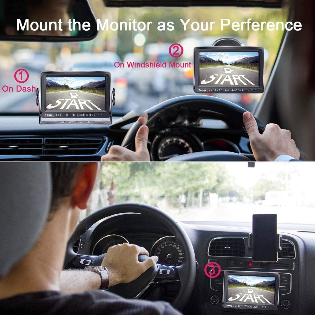 Wireless HD 1080P Backup Camera with 7 Inch Touch Key DVR Monitor M336