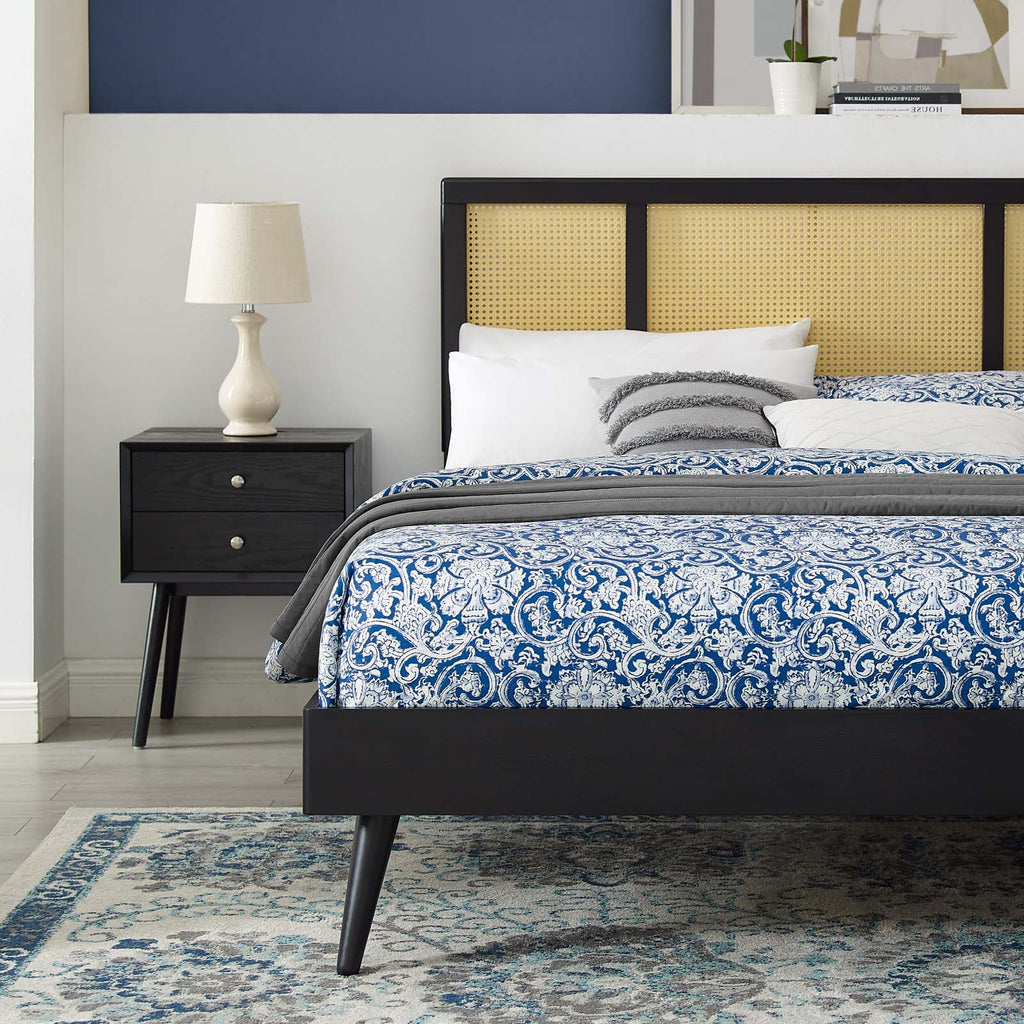 Queen Size Black Wood Platform Bed Frame Q9199