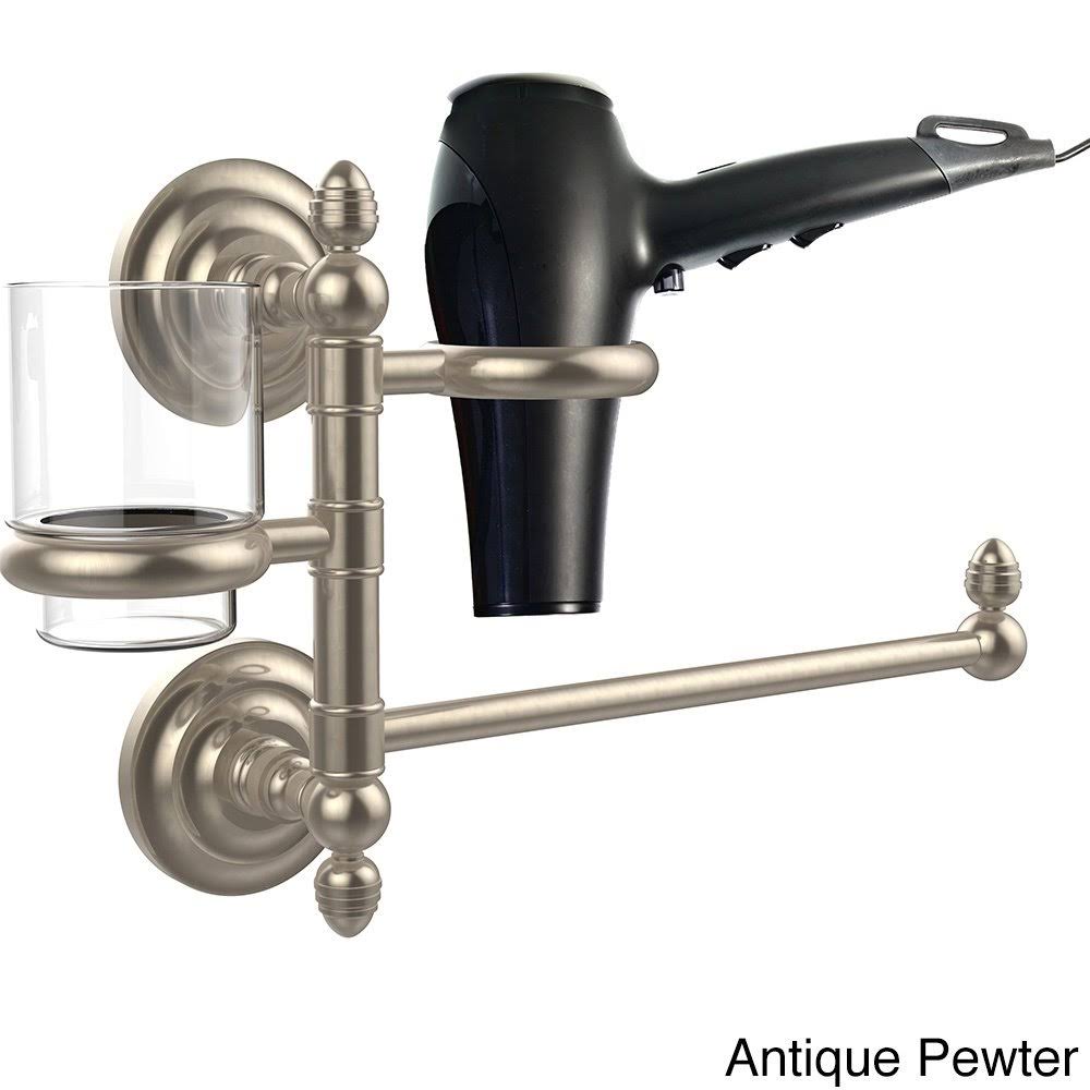 Unlacquered Brass Hair Dryer Holder and Organizer N65562