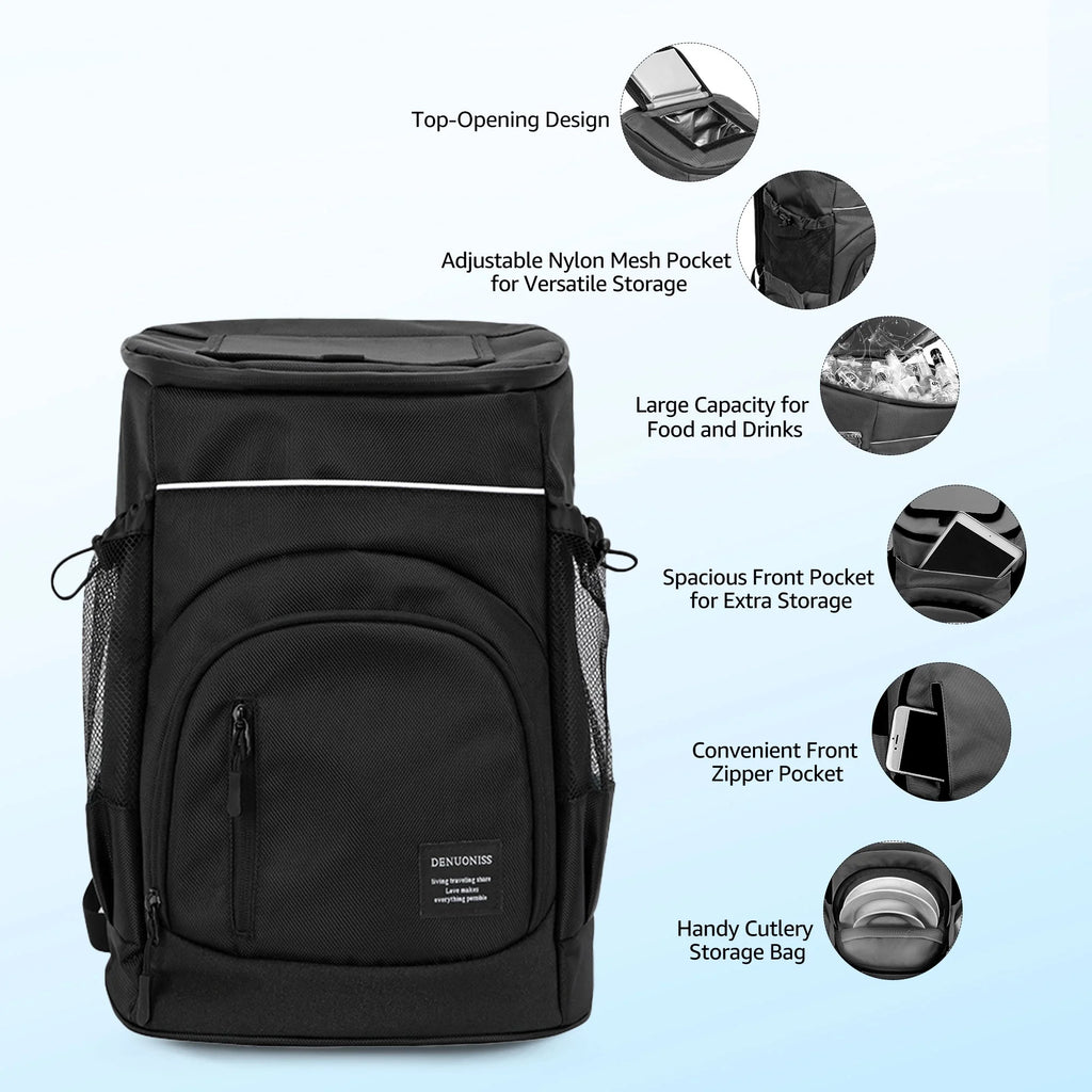 Blue Sandproof Water-Resistant Cooler Backpack A389