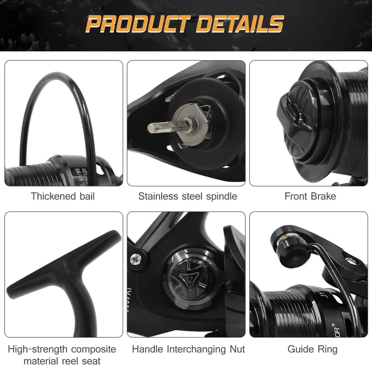 Fishing Reel Dual Brake System High Speed Spinning Interchangeable Handle P21266
