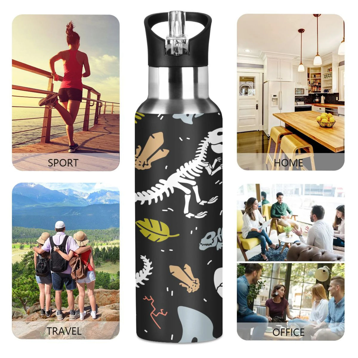 Stainless Steel Vacuum Insulated Water Bottle with Straw Lid 20 OZ Z289370