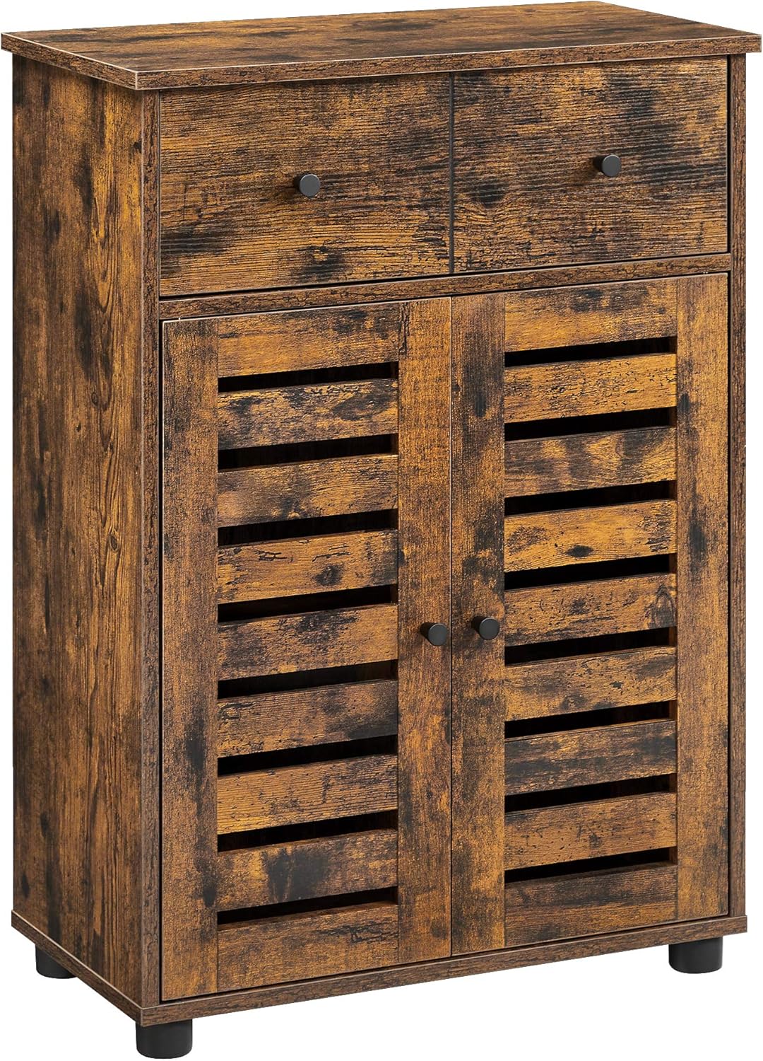Bathroom Storage Floor Cabinet with 2 Louvered Doors Drawer N286361