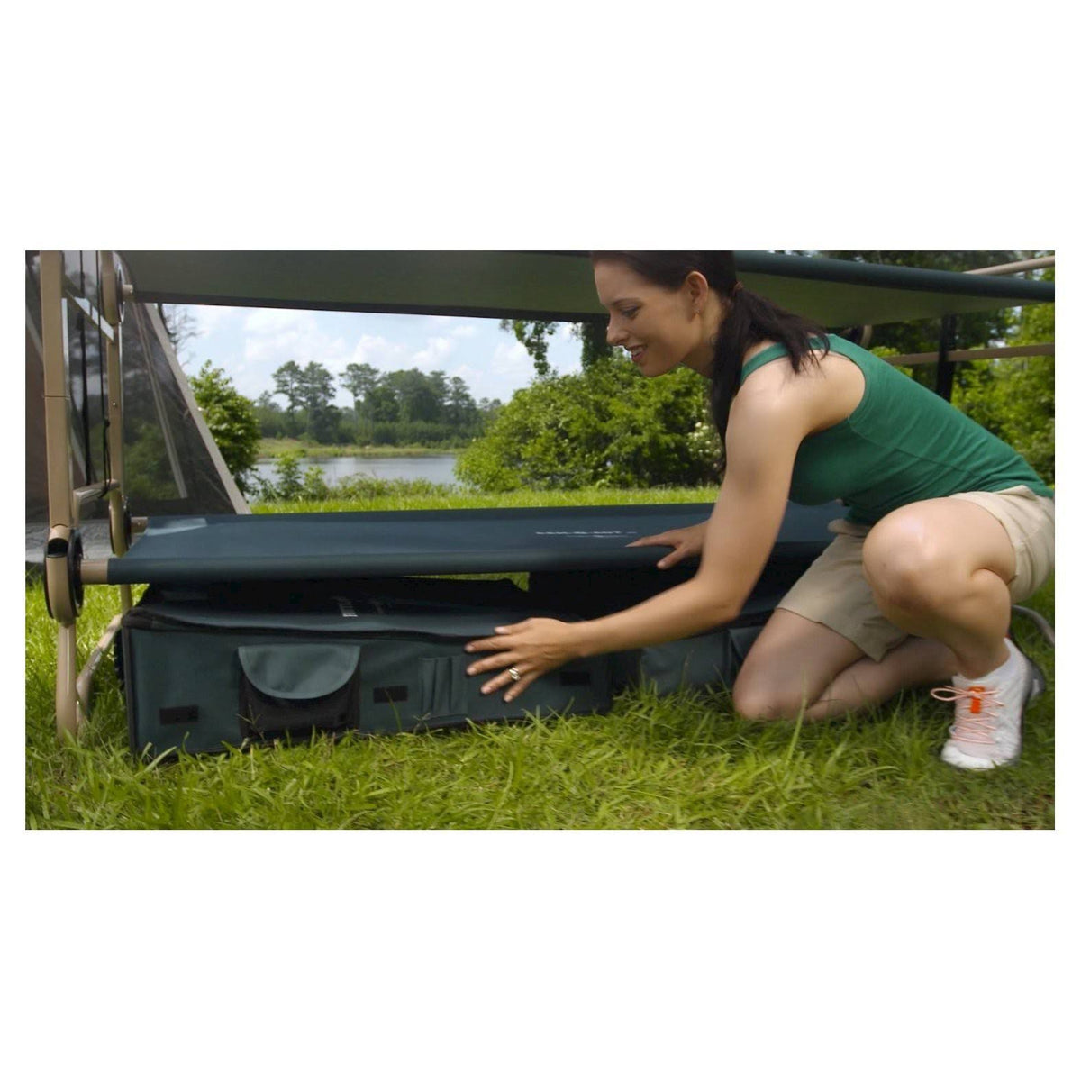 CamOBunk Large with 2 Organizers Cabinets - Green - Camping I800722