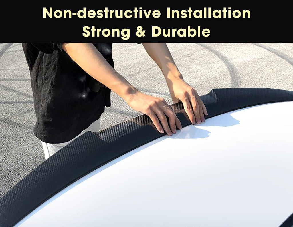 Rear Spoilers Wings Carbon Fiber Style (Black) L75613