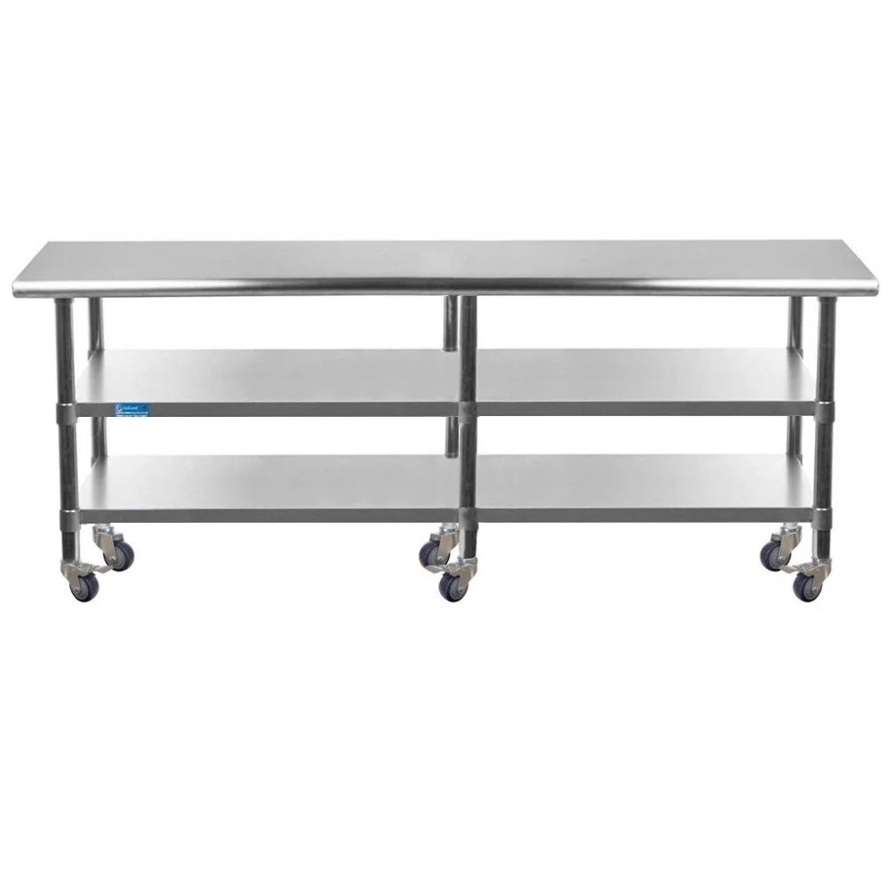 96" x 30" Stainless Steel Work Table with 2 Shelves L40138