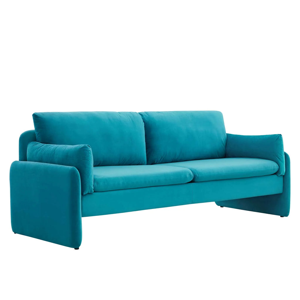 Blue Performance Velvet Sofa Y1141