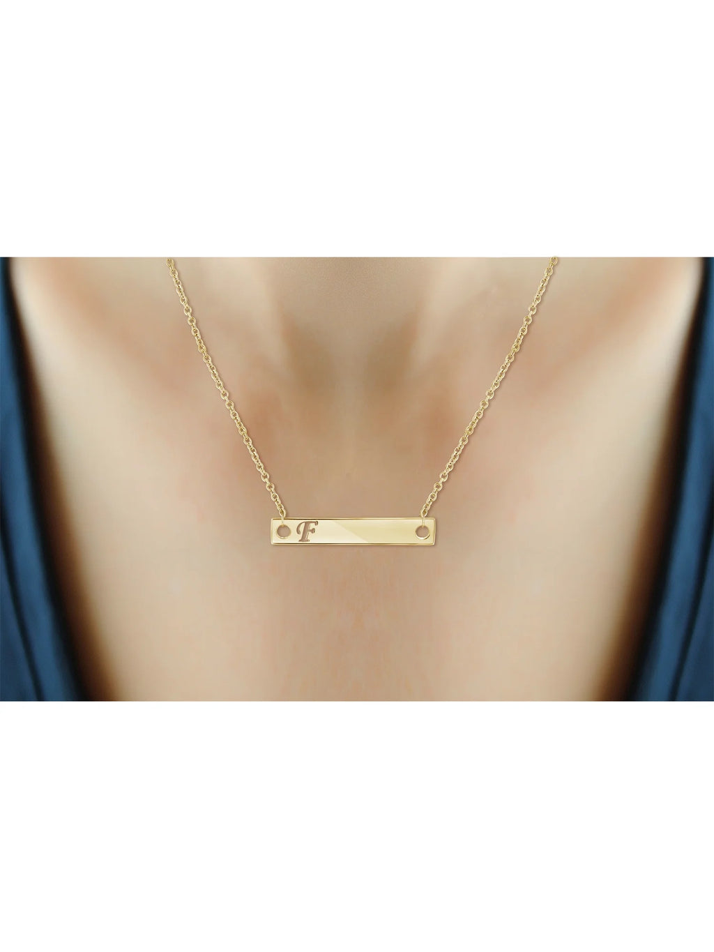 14K Gold Over Silver Bar Necklace L240