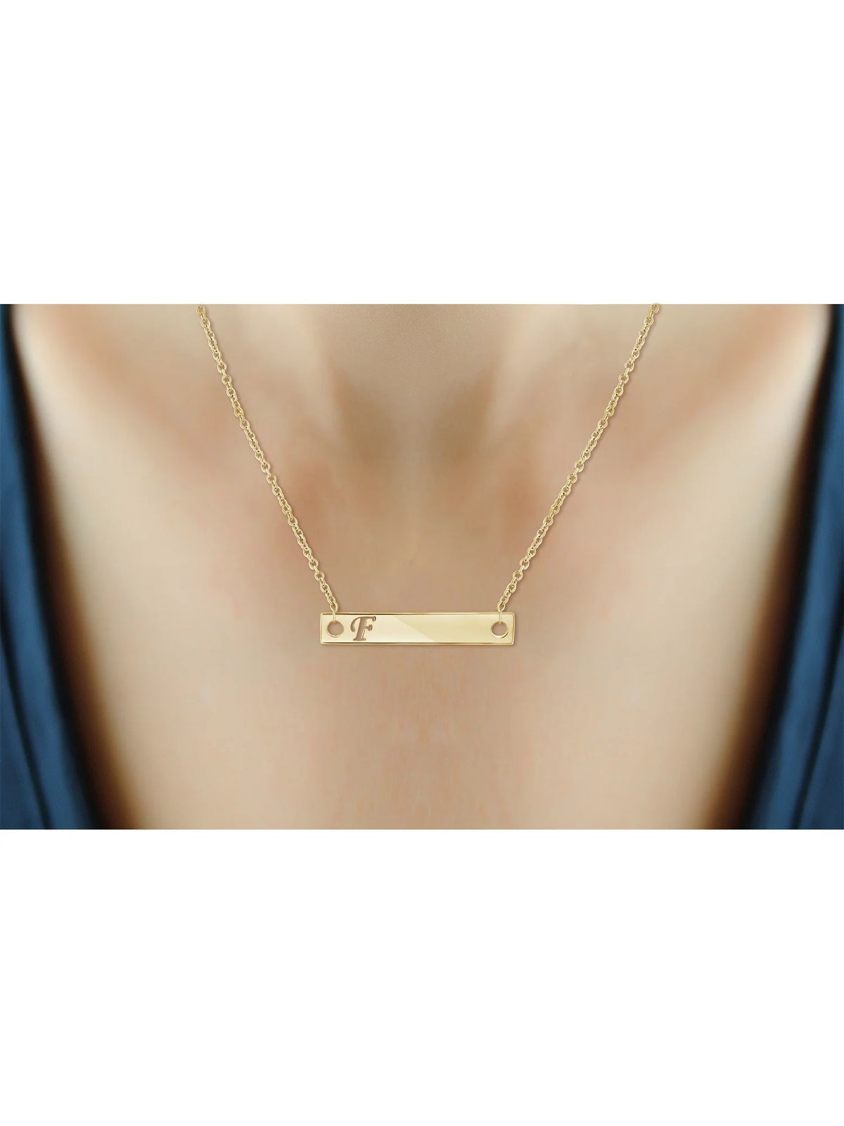 14K Gold Over Silver Bar Necklace L240