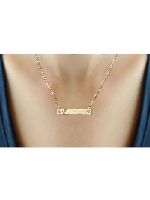 14K Gold Over Silver Bar Necklace L240