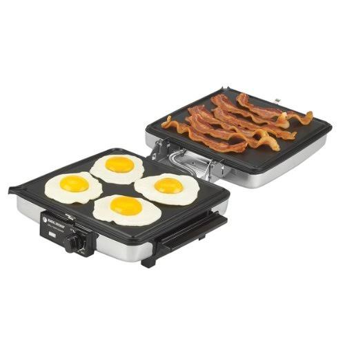 Compact Nonstick 3-in-1 Indoor Grill/Griddler & Waffle Maker with Chrome Housing O551133