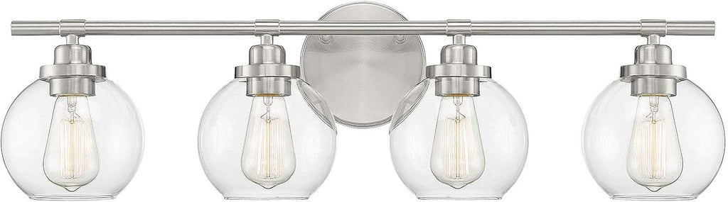 Satin Nickel 4-Light Bathroom Vanity Light Z353934