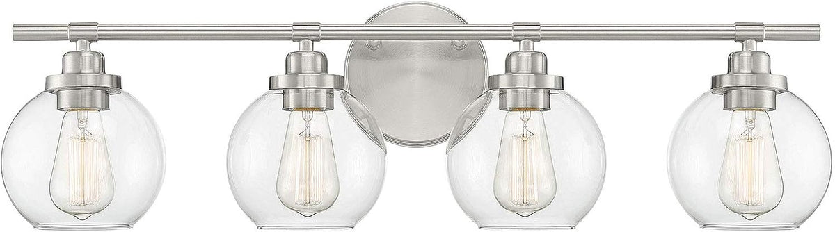 Satin Nickel 4-Light Bathroom Vanity Light Z353934