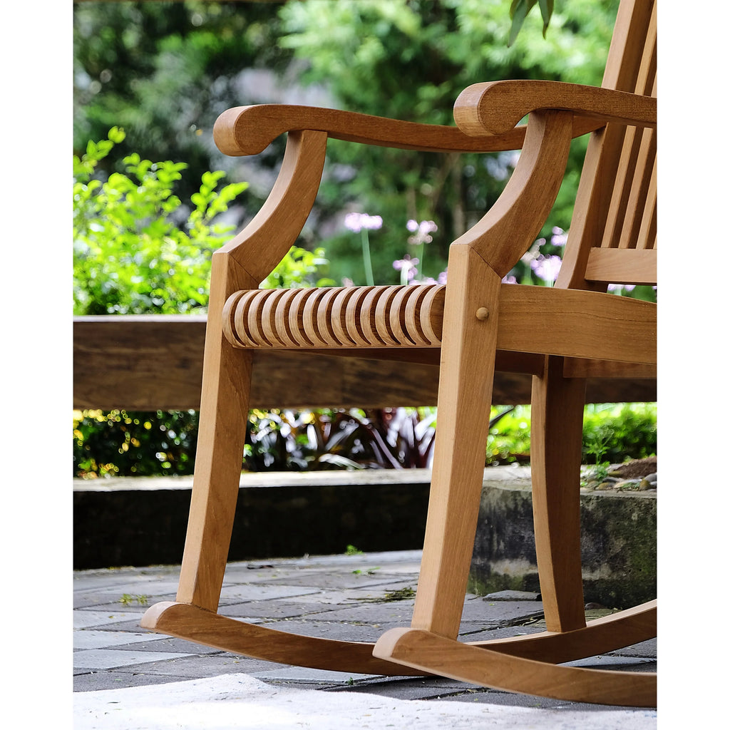 3-piece Teak Outdoor Rocking Chair Chat Set F982