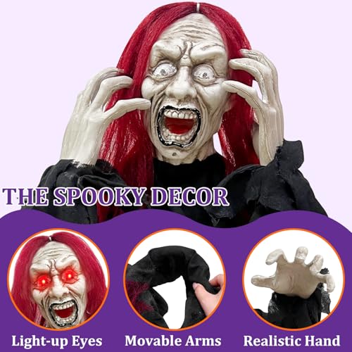 2.6 Ft Zombie Animatronics with Glowing Eye I31584